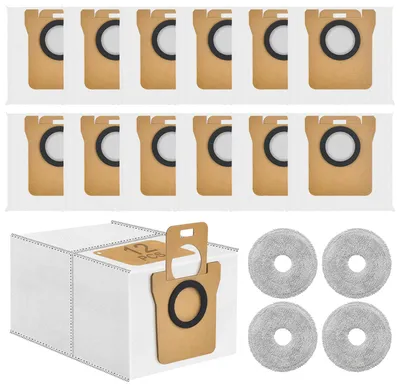 12 Staubsaugerbeutel + 4 Tücher für Xiaomi X10+/X20