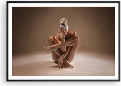 Produktbild von Gerahmtes Poster - Schwarzer Rahmen - Nackt Frau Figur - 100x70 cm - Wand Bild - Wanddeko - Wandbilder - Kunstposter - Wandposter - Bilderrahmen - Bilder - Kunstdruck - P2BAA100x70-4775