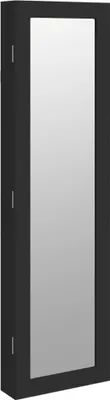 Obrázok produktu pre vidaXL Nástenná šperkovnica so zrkadlom čierna 30x8,5x106 cm
