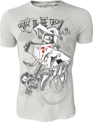 Produktbild von HOTSPOT DESIGN Big Game, Draw In The Deck, XL, grau, Poker Kollektion T-Shirt, Für Angler, TS-PK01003S04