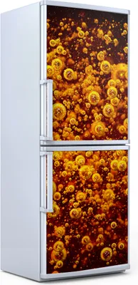 Produktbild von Kühlschrankdekoration 70x180 cm Aufkleber auf dem Kühlschrank - Makro Bierblasen
