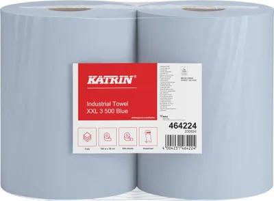 Image de KATRIN® 223000210 Lingettes d'essuyage - 2 rouleaux de 500 feuilles, 38 x 38 cm, 3 plis