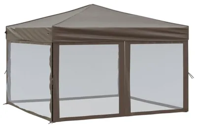 Immagine prodotto di vidaXL Tenda pieghevole per feste con pareti laterali Taupe 3x3 m