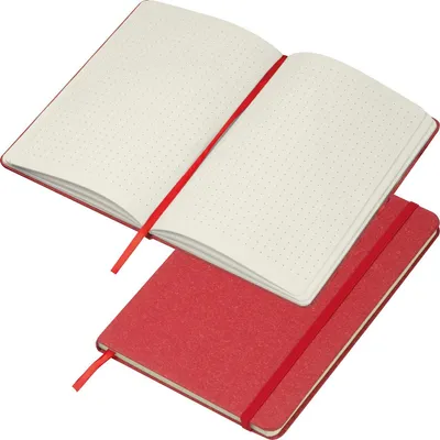 Produktbild von Notizbuch / DIN A5 / mit Kartonumschlag und gepunkteten Seiten / Farbe: rot