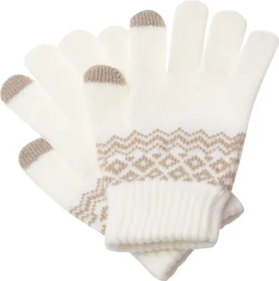 Produktbild von Winterfrauen rutschfeste Touchscreen gestrickte Handschuhe verdicken warme elastische Fäustlinge - (weiß)