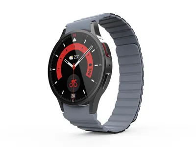 Obrázok produktu pre SYSTEM-S remienok 20 mm silikónový magnetický pre Samsung Galaxy Watch 5 4 v čiernej farbe