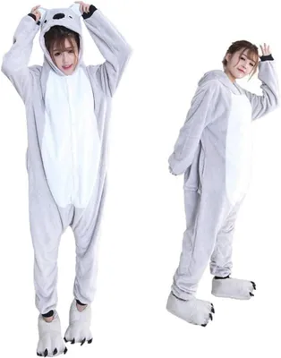 Produktbild von Kigurumi Onesie für Erwachsene Pyjama Overall Kostüm Verkleidung Koala Grau L