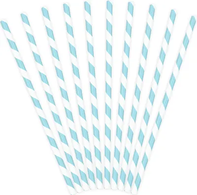 Produktbild von Papierstrohhalme, blau, 19,5cm (1 Packung / 10 Stk.)