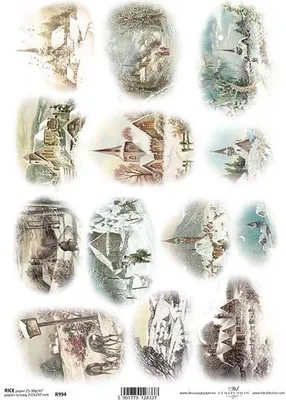 Produktbild von ITD Reispapier Decoupage Bastelpapier Serviettentechnik-R0994 Winteransichten
