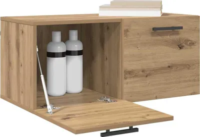 Produktbild von "Winterschlussverkauf "Vitrinenschrank Moderner Look - Wandschrank für Toilettenartikel, Bücher - Artisan-Eiche 80x36.5x35 cm Holzwerkstoff NeuMöbel 1372490