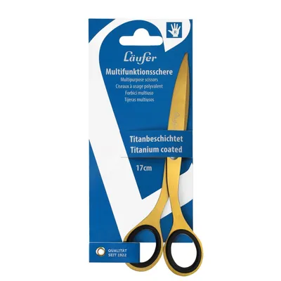 Produktbild von Läufer Design Universalschere Länge: 170 mm gold spitz