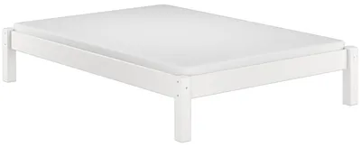 Produktbild von Bettgestell Kiefer weiß Einzelbett 120x200 Massivholzbett Zubehör wählbar V-60.35-12WRollrost und Matratze inkl.
