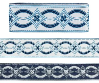 Productafbeelding van 8,75 Yards Blauw Jacquard Lint voor Naaien en Decoratie