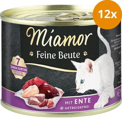Produktbild von Miamor Feine Beute Ente, Adult, jede Rasse, Ente, 185 g, Getreidefrei, Ohne Soja