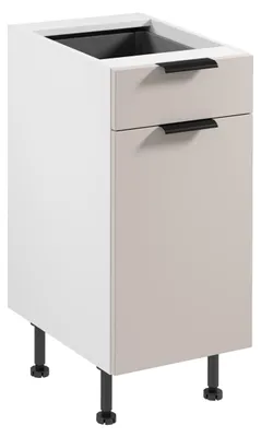 Image de Meuble bas avec tiroir SALERNO - largeur 40 cm, blanc/beige