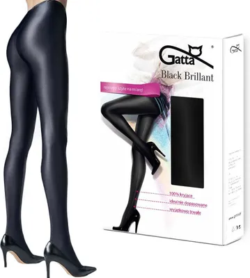 Produktbild von GATTA BLACK BRILLANT Strumpfhosen Blickdicht glänzend Glamour Schwarz 120den - L