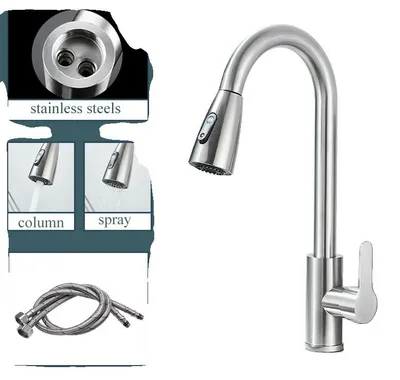 Produktbild von Küchenarmatur, ausziehbare Auslauf, Einhebel, Bürstetes Nickel, Bürstetes Nickel