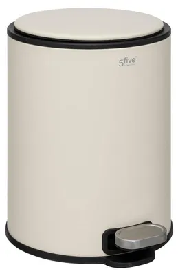 Produktbild von 5Five Mulleimer/treteimer - beige - Metall - 6 Liter - 30 cm