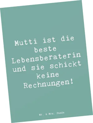 Produktbild von Mr. & Mrs. Panda Postkarte Spruch Mama Ratschläge - Meeresbrise - Geschenk, Ansichtskarten, Liebe, Lächeln, Ansichtskarte, Lebensberaterin, Geschenke, bildkarte, Familie
