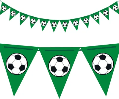 Produktbild von Oblique Unique Fußball Wimpel Girlande Wimpelkette Hänge Deko für Kinder Geburtstag Jungs WM Party Feier