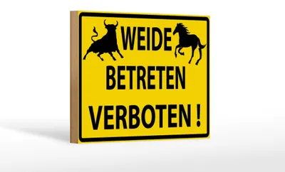 Produktbild von Holzschild Warnschild 18x12cm Weide Betreten verboten
