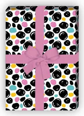 Produktbild von Doodle Geschenkpapier Set, Dekorpapier, Musterpapier mit Kringel Punkten - G8794, 32 x 48cm