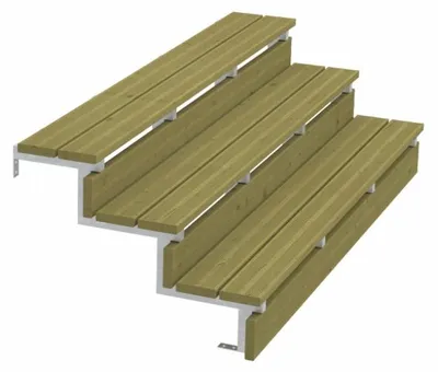 Produktbild von Plus Außentreppe Kiefer/Feuerverzinkt 3 Stufen 180 cm breit
