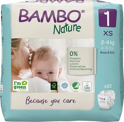 Zdjęcie produktu dla Bambo Nature 1000019251, Chłopak, dziewczyna, Pielucha zapinana, 2 kg, 4 kg, Biały, Rzep