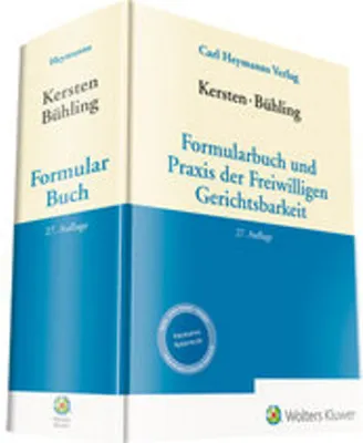 Immagine prodotto di Kersten / Bühling, Formularbuch und Praxis der Freiwilligen Gerichtsbarkeit