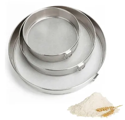 Edelstahl-Mehlfeinsieb, 3er-Pack, feinmaschig, rund