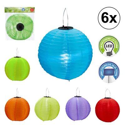 Produktbild von 6er Set LED-Lampion, rund, ca. 30 cm ,verschiedene Farben