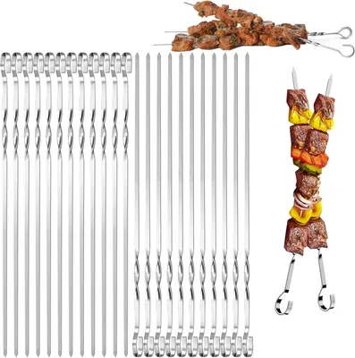 Produktbild von Grillspieße 30 cm, 24 Stück, Edelstahl, wiederverwendbar, für Grill und BBQ
