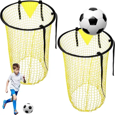 Productafbeelding van Voetbaldoelnet, 2 stuks, met verstelbare banden, voor voetbaltraining