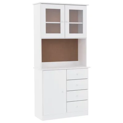 Immagine prodotto di Credenza ALTA Bianca 77x35x165 cm in Legno Massello di Pino