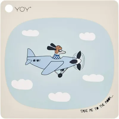 Produktbild von OYOY Platzset für Kinder Baby 38 x 38 cm Take Me To The Moon Abwischbar 100% Silikon