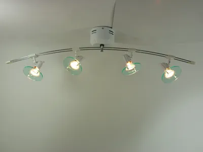 Produktbild von Halogen Deckenbogen Strahler 4 flammig Deckenleuchte : Weiss