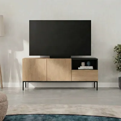 Produktbild von Skye Decor, Hochwertiger TV-Ständer, 100% Melamin, Sepet Eiche, 140 cm, 3-teilig