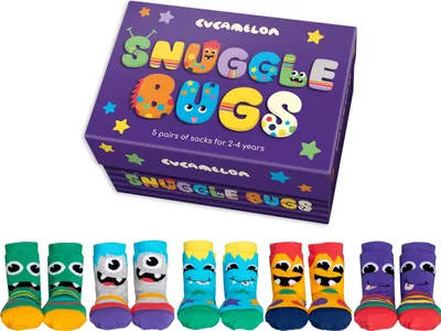 Produktbild von Snuggle Bugs Cucamelon Monster Socken für Kleinkinder (5 Paar)