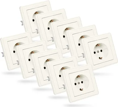 Produktbild von ABSINA Schutzkontakt Steckdose für Unterputz - 10x Wandsteckdose weiß 250V AC, 16A, IP20 - Schuko Steckdose Unterputz