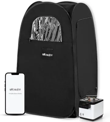 Zdjęcie produktu dla Krzesło do sauny z Bluetooth, przenośne, składane, stalowe, czarne, na podczerwień, sauna parowa
