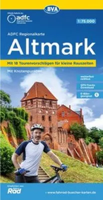 Immagine prodotto di ADFC carta regionale Altmark, 1:75.000, con proposte di escursioni giornaliere, resistente agli strappi e alle intemperie, adatta alle e-bike, con incroci, tracce GPS download