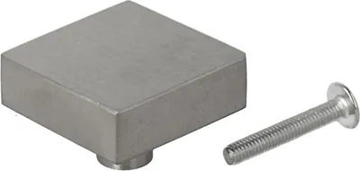 Produktbild von Möbelknopf Schubladenknopf Schrankknopf Knopf massiv Edelstahl 32mm x 32mm