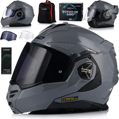 Obrázek produktu pro Výklopná přilba se sluneční clonou | LS2 FF901 ADVANT X | Motocyklová přilba výklopná helma 180º | Motocyklová přilba skládací | Certifikát ECE 22.06 | XS (53-54cm)