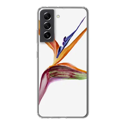 Produktbild von MuchoWow® Handyhülle Schutzhülle Hülle für Samsung Galaxy S21 FE Strelitzia - Aquarell - Blumen Silikon Softcase Handy Hülle - Mobiltelefonhülle