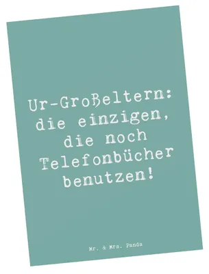 Produktbild von Mr. & Mrs. Panda Postkarte Spruch Ur-Großeltern Liebe - Meeresbrise - Geschenk, Dankeschön, bedingungslose, bildkarte, einzelkarte, Ahnen, Postkarten, Telefonbuch, Freude