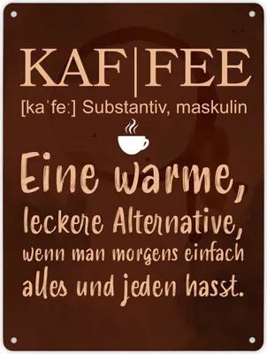 Produktbild von Kaffee - Metallschild mit Wortdefinition