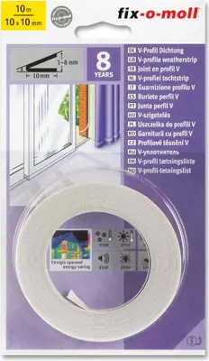 Produktbild von V-Profildichtung fix-o-moll 10m weiß