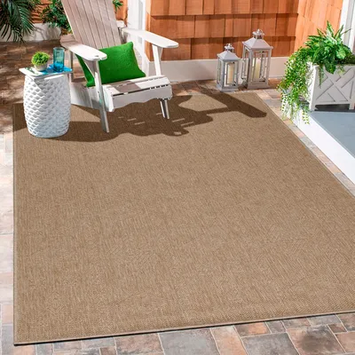 Produktbild von Carpetsale24 Indoor Outdoor-Teppich Flachgewebe Natürlicher Sisal Look Wetterfest Wohnzimmer Balkon Küche Terrasse Skandinavisches Boho Design Grösse 240x340 cm