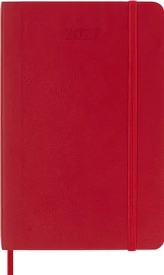 Produktbild von Moleskine Tageskalender für 12 Monate, 2027, Format Taschenbuch/A6, 1 Tag = 1 Seite, weiche Einbandausführung, Scharlachrot