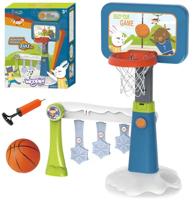 Obrázek produktu pro Sada Woopie 2 v 1 Basketbalová fotbalová branka + míč + pumpa